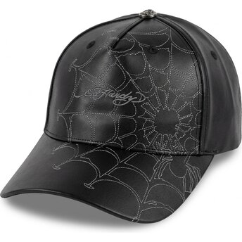 Mütsid kumer must reguleeritav Spiderweb PU Leather Ed Hardy