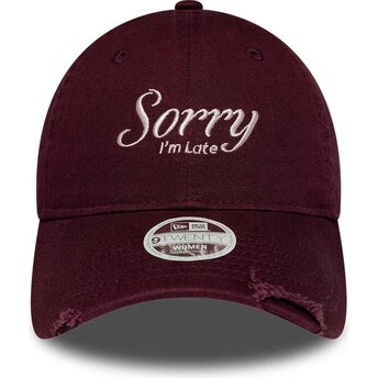 Mütsid kumer punane reguleeritav 9TWENTY Slogan Sorry I'm Late New Era