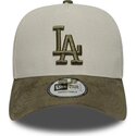 mutsid-kumer-roheline-snapback-9forty-e-frame-suede-visor-los-angeles-dodgers-mlb-new-era