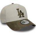mutsid-kumer-roheline-snapback-9forty-e-frame-suede-visor-los-angeles-dodgers-mlb-new-era