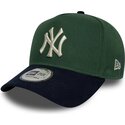 mutsid-kumer-roheline-snapback-9forty-e-frame-suede-visor-new-york-yankees-mlb-new-era