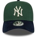mutsid-kumer-roheline-snapback-9forty-e-frame-suede-visor-new-york-yankees-mlb-new-era
