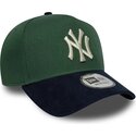 mutsid-kumer-roheline-snapback-9forty-e-frame-suede-visor-new-york-yankees-mlb-new-era