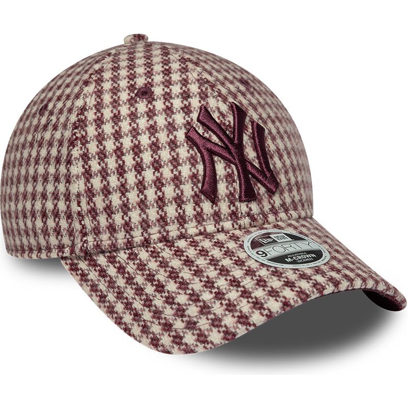 mutsid-kumer-punane-reguleeritav-9forty-m-crown-houndstooth-new-york-yankees-mlb-new-era