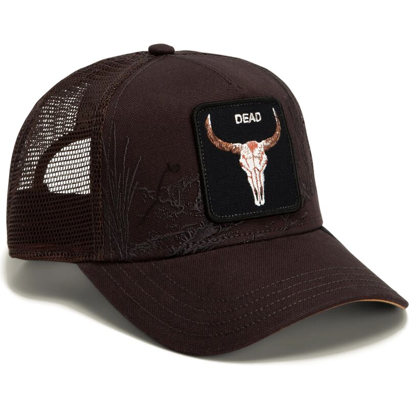 mutsid-kumer-pruun-snapback-skull-badlands-dead-the-farm-goorin-bros