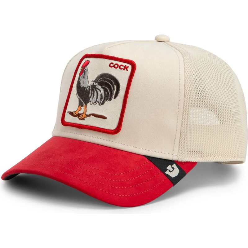 mutsid-kumer-punane-snapback-the-suede-rooster-microsuede-cock-the-farm-goorin-bros