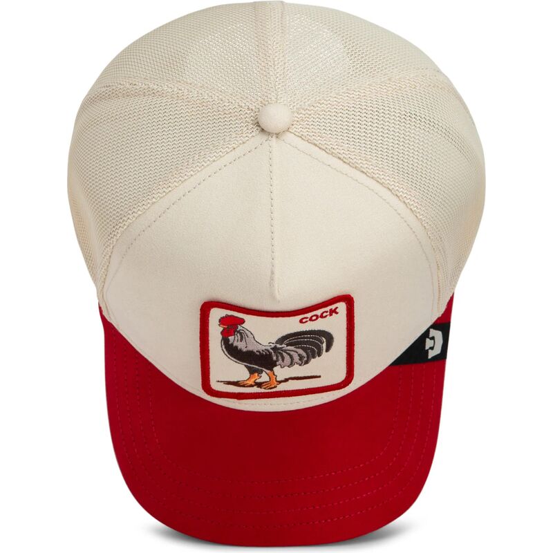 mutsid-kumer-punane-snapback-the-suede-rooster-microsuede-cock-the-farm-goorin-bros
