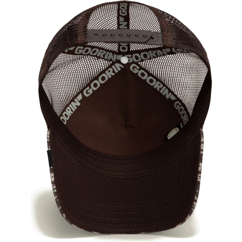 mutsid-kumer-pruun-snapback-engraved-dog-camo-glitch-the-farm-goorin-bros