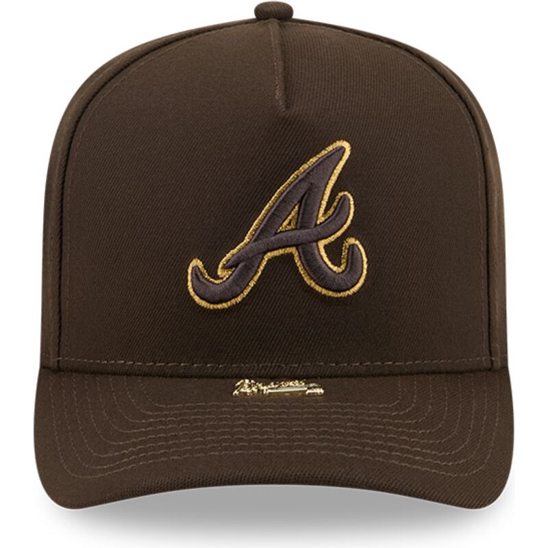 mutsid-kumer-pruun-snapback-9fifty-a-frame-precurved-visor-pin-atlanta-braves-mlb-new-era