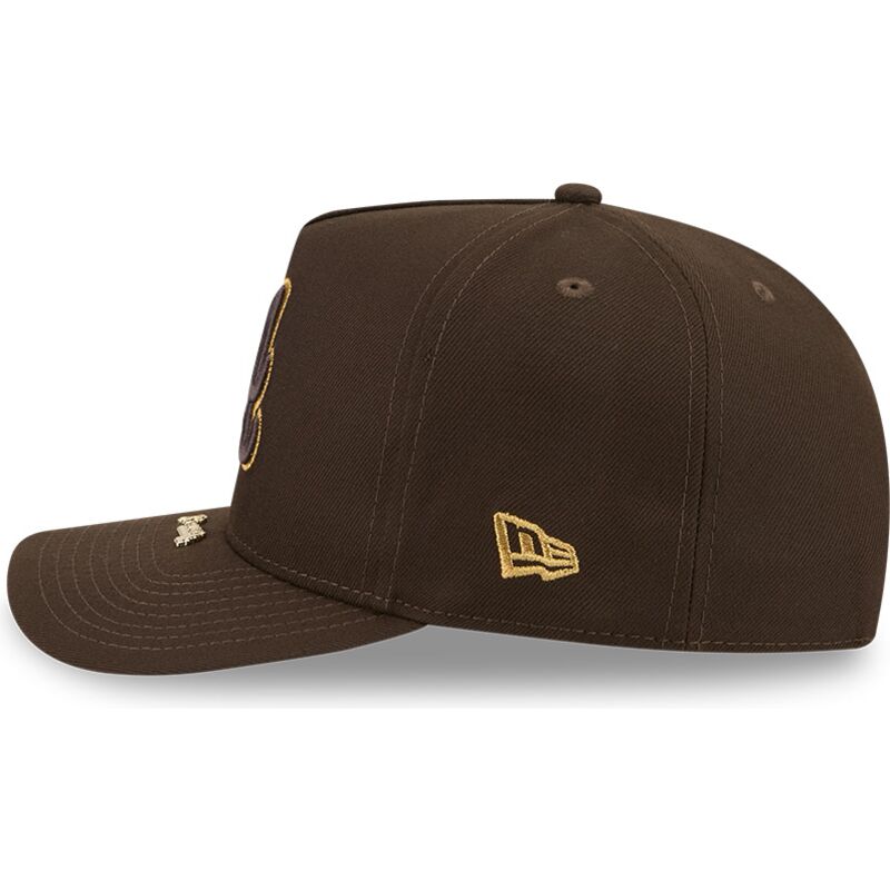 mutsid-kumer-pruun-snapback-9fifty-a-frame-precurved-visor-pin-atlanta-braves-mlb-new-era