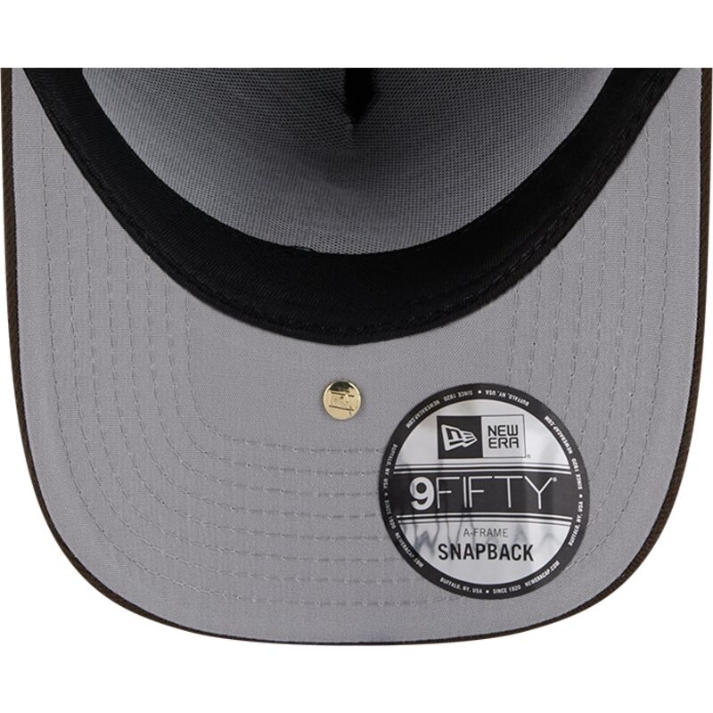 mutsid-kumer-pruun-snapback-9fifty-a-frame-precurved-visor-pin-atlanta-braves-mlb-new-era