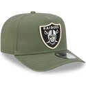 mutsid-kumer-roheline-snapback-9fifty-a-frame-precurved-side-pin-las-vegas-raiders-nfl-new-era