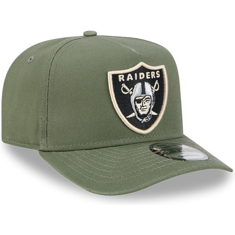 mutsid-kumer-roheline-snapback-9fifty-a-frame-precurved-side-pin-las-vegas-raiders-nfl-new-era