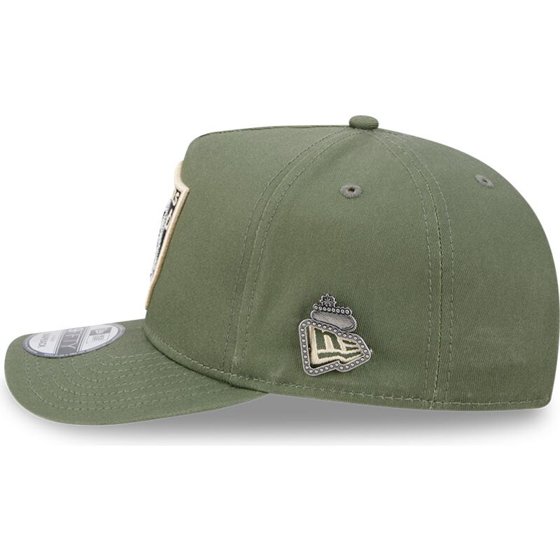 mutsid-kumer-roheline-snapback-9fifty-a-frame-precurved-side-pin-las-vegas-raiders-nfl-new-era