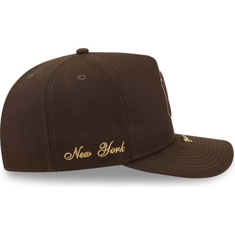 mutsid-kumer-pruun-snapback-9fifty-a-frame-precurved-visor-pin-new-york-yankees-mlb-new-era