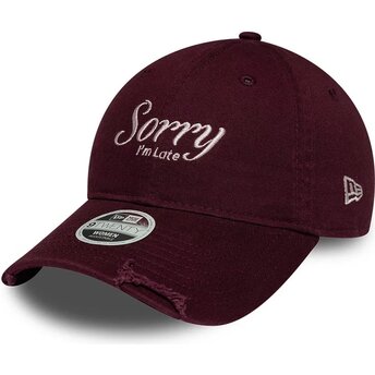 Mütsid kumer punane reguleeritav 9TWENTY Slogan Sorry I'm Late New Era