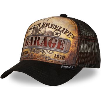 Gorra trucker marrón y negra N°270 Keep On Rolling de Rock’nFreeLife