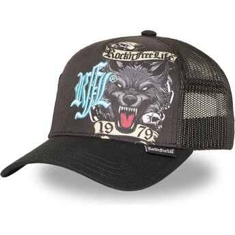 Mütsid kumer must snapback N°266 Chained Wolf Rock’nFreeLife