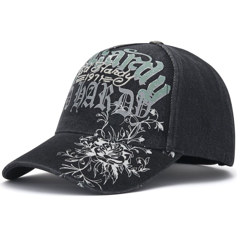 mutsid-kumer-must-reguleeritav-distressed-floral-gothic-ed-hardy