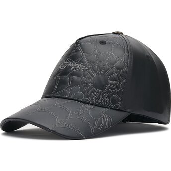 Mütsid kumer must reguleeritav Spiderweb PU Leather Ed Hardy