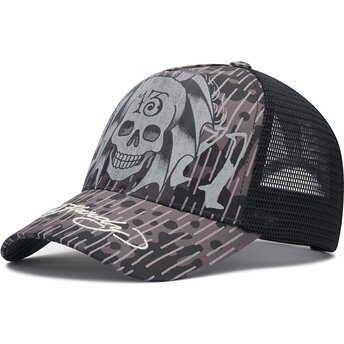 Mütsid kumer must snapback 13 Skull Ed Hardy