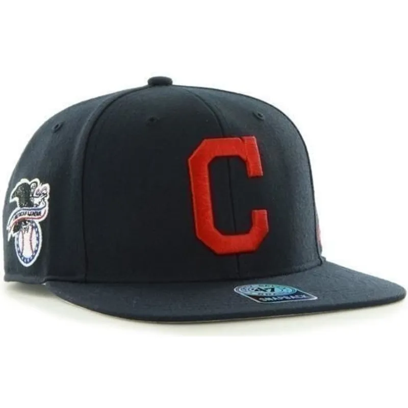 cap-lame-navy-blue-snapback-lisa-lateral-cleveland-indians-mlb-47-brand