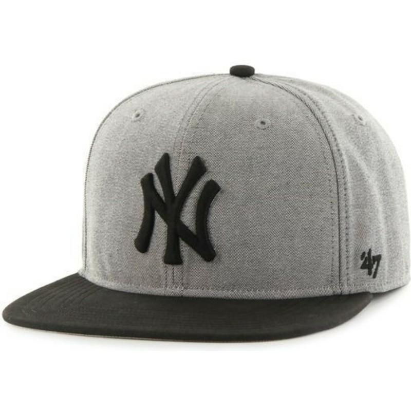 47-brand-flat-brim-mlb-new-york-yankees-smooth-grey-snapback-cap