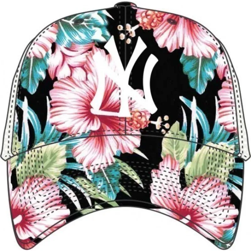 mutsid-kumer-mitmevarviline-snapback-estampado-flores-new-york-yankees-mlb-47-brand