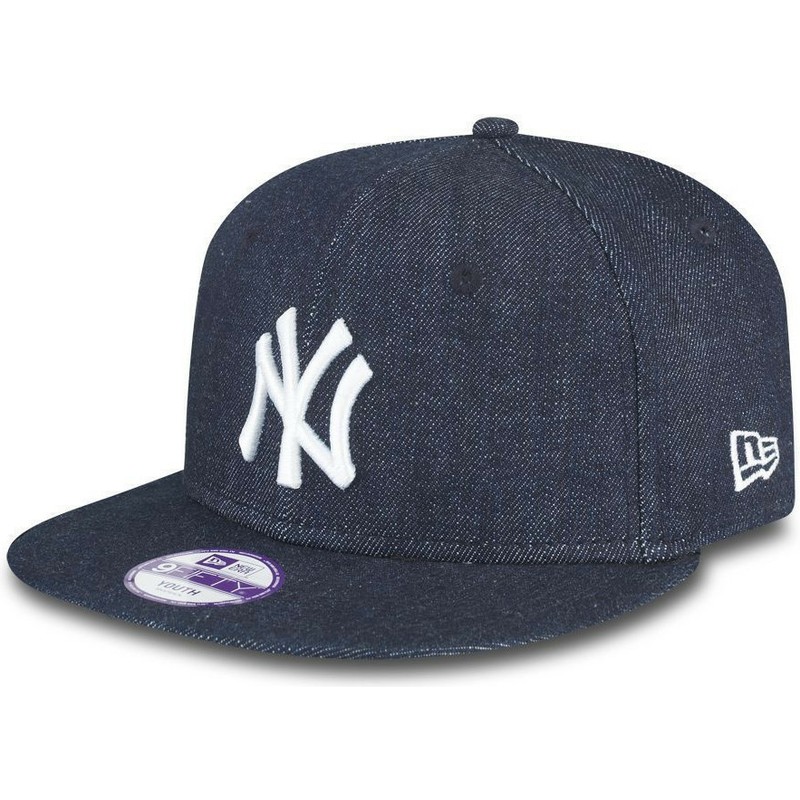 new-era-flat-brim-youth-9fifty-essential-new-york-yankees-mlb-navy-blue-snapback-cap